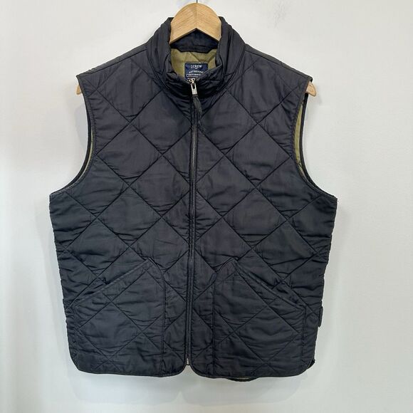 J. Crew Factory Other - J Crew Walker Vest Mens Medium Black Quilted Full Zip Authentic Outerwear Preppy